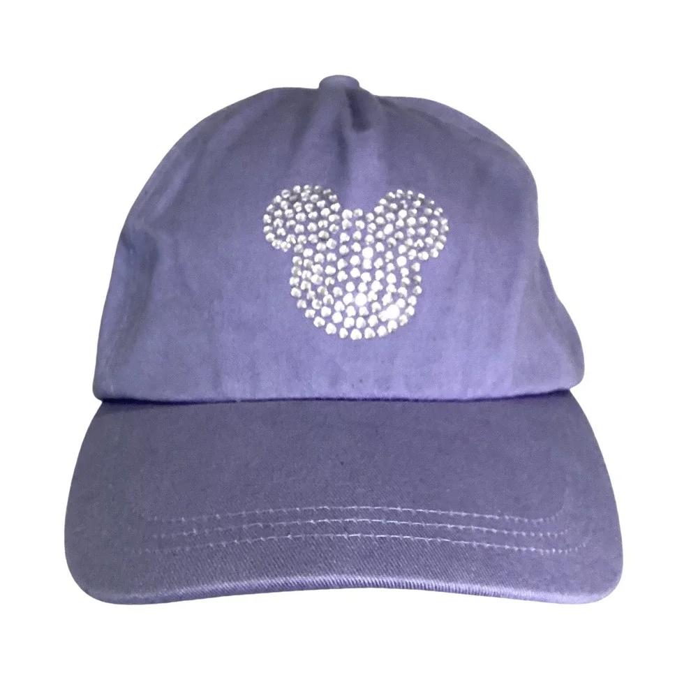 Disney Girls Purple Sparkle Mickey Mouse Ears Baseball Cap Hat - Youth Large